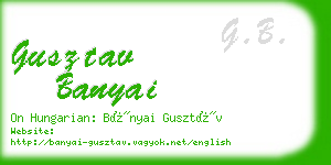 gusztav banyai business card